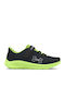 Charged Pursuit 3 Big Logo AC Kids Sports Shoes Running with Hoop & Loop Closure Black