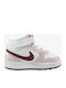 Court Court Borough Mid 2 Kids Sports Shoes with Hoop & Loop Closure White