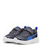 Evolve Run Mesh Ac Kids Sports Shoes Running with Hoop & Loop Closure Navy Blue