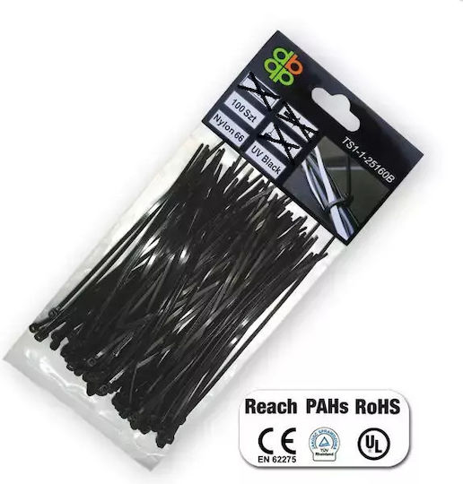 Bradas Legături Cablu Din Plastic 550mmx7.6mm Culoare Neagră 100 Bucăți