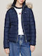 Kurz Damen Puffer Jacke für Winter Dark Blue