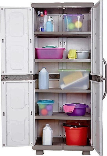Zweiflügeliger Schrank Elektrisch Kunststoff mit 4 Regale 73x44x179cm