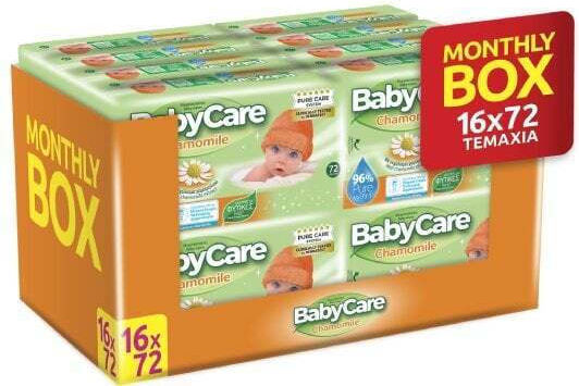 BabyCare Chamomile Бебешки кърпички без алкохол и парабени 72x1152бр