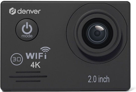 Denver ACK8064 Екшън камера 4K Ultra HD с Екран 2" и Wi-Fi Сива