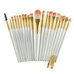 20 Short Makeup Brushes Beautyware White Gold