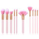 10 Confetti Makeup Brushes with Wooden Handles