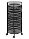 Keskor Metal Kitchen Trolley 4 Tiers Black 30x30x76cm