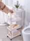Keskor Metal Kitchen Trolley 4 Tiers White 40x22x88cm