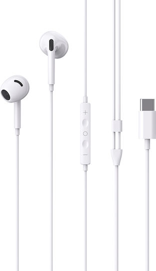 XO EP78 Earbuds Handsfree Headphones with Connector USB-C White