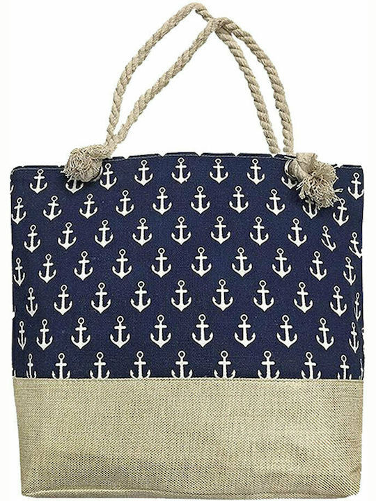 HOMie Beach Bag from Canvas with design Anchor Blue