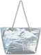 Aquablue Fabric Beach Bag Silver