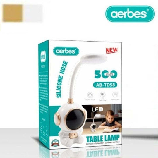 Aerbes LED Kinder Schreibtischlampe Weiß 10x8x14εκ.