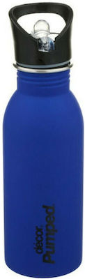 Ecolife Kids Water Bottle Stainless Steel with Straw Blue 500ml