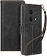Avizar Folio Case Huawei Nova 12i Brushed Effect Wallet Black