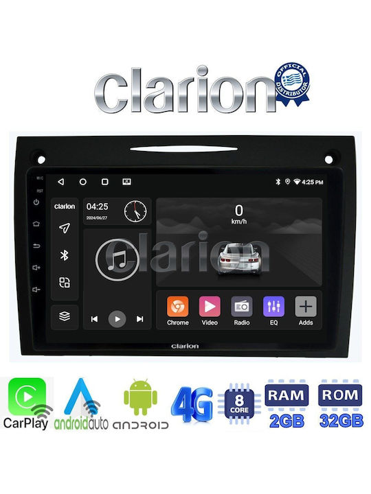 Clarion Car Audio System for Mercedes-Benz SLK 2004-2010 (Bluetooth/USB/WiFi/GPS/Apple-Carplay/Android-Auto) with Touch Screen 9"