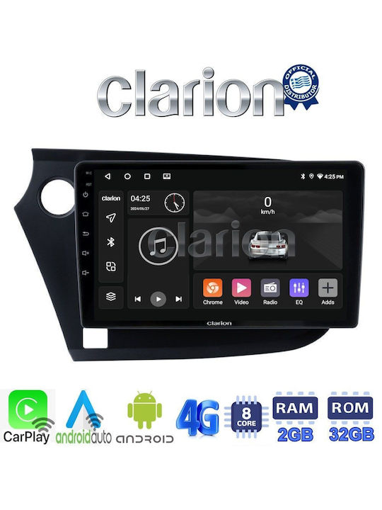 Clarion Car Audio System for Honda Insight 2009>2014 (Bluetooth/USB/WiFi/GPS/Apple-Carplay/Android-Auto) with Touch Screen 9"