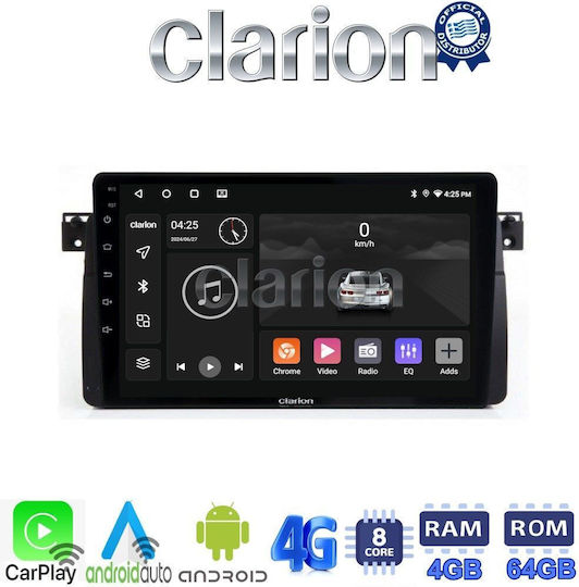 Clarion Sistem Audio Auto pentru BMW Serie 3 (E46) 1998>2005 (Bluetooth/USB/WiFi/GPS/Apple-Carplay/Android-Auto) cu Ecran Tactil 9"