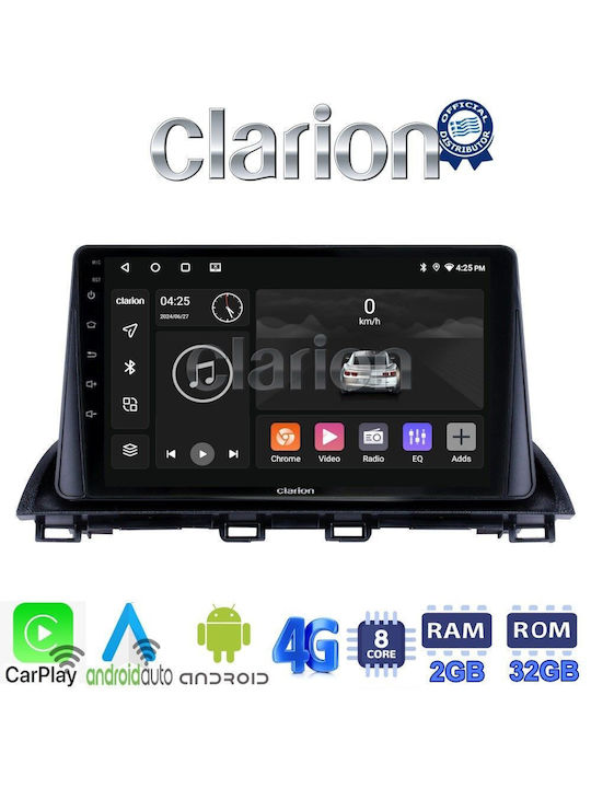 Clarion Auto-Audiosystem für Mazda CX-4 2014 > (Bluetooth/USB/WiFi/GPS/Apple-Carplay/Android-Auto) mit Touchscreen 9"