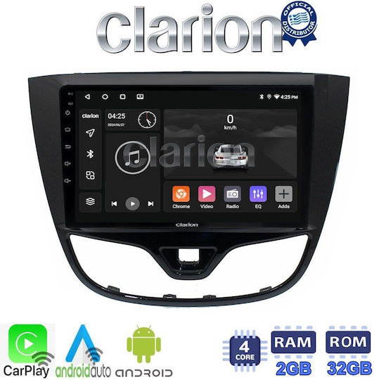 Clarion Auto-Audiosystem für Opel Karl 2014-2019 (Bluetooth/USB/WiFi/GPS/Apple-Carplay/Android-Auto) mit Touchscreen 9"