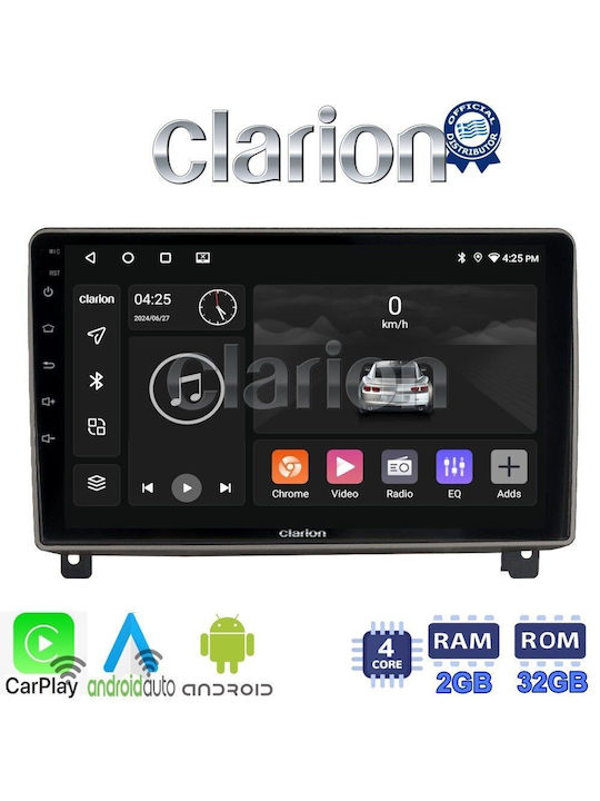 Clarion Auto-Audiosystem für Peugeot 407 2004 > 2011 (Bluetooth/USB/WiFi/GPS/Apple-Carplay/Android-Auto) mit Touchscreen 9"