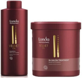 Londa Professional Velvet Oil Seturi Pentru Par Tratamente Pentru Par Deteriorat Cu Șampon 2 Bucăți