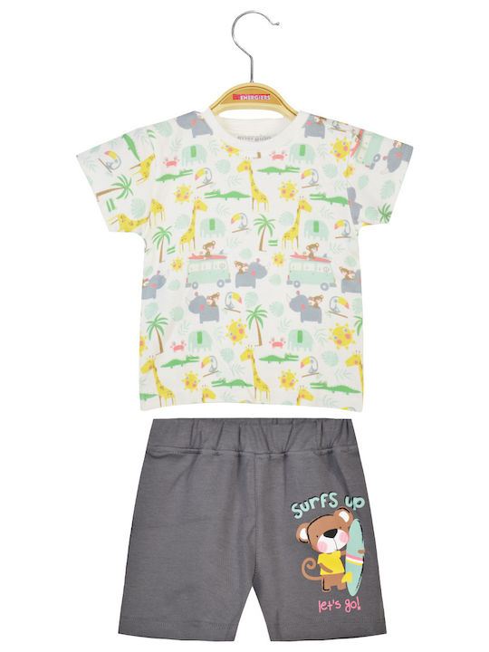 Energiers Kids Set with Shorts Summer 2pcs Charcoal