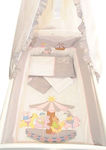 Beboulino Baby Cradle Bedding Set Carouzel 6pcs Gray