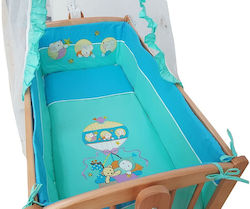 Beboulino Baby Cradle Bedding Set Mouse 6pcs Blue