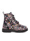 Anatomical Leather Kids Boots with Zipper Si Luc Flower