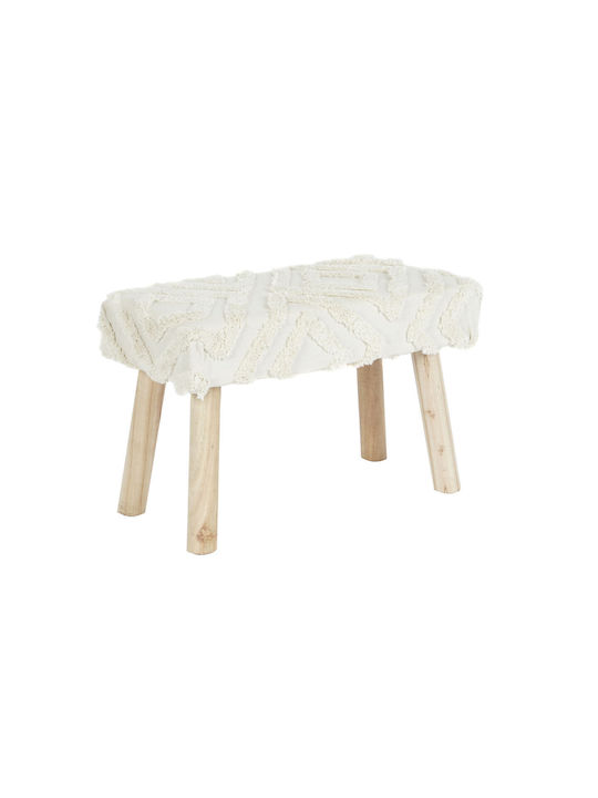 Stool Footstool White Brown 60x30x40cm