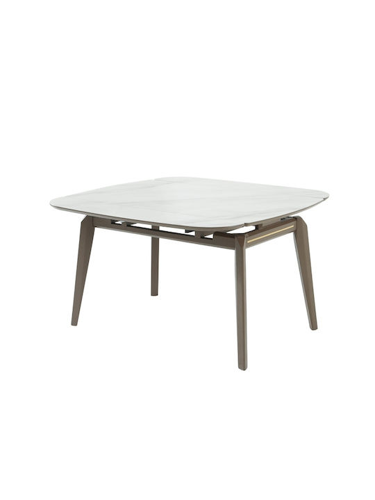 Athos Table Dining Room Extendable White Gloss 80(+50)x80x77.5cm