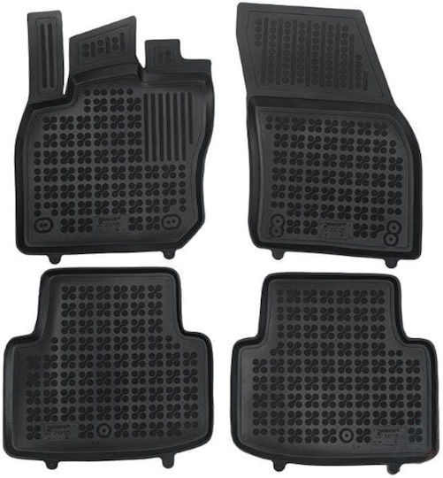 Rezaw Plast Set of Front and Rear Mats 4pcs Tray Type for Volkswagen Tiguan 2023+ Black
