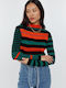 Damen Pullover Gestreift Black