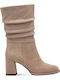 Women's Ankle Boots with Medium Heel Beige