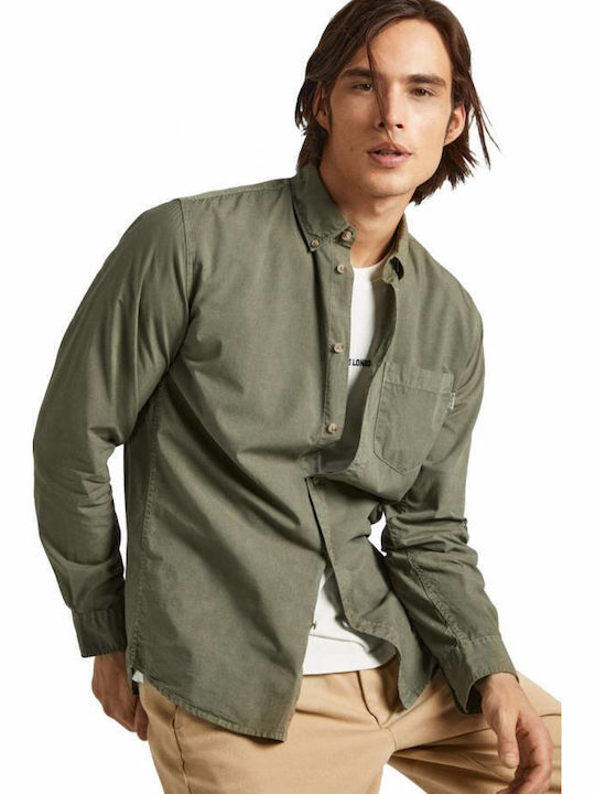 Pepe Jeans Long-sleeved Denim Shirt Leaf Green