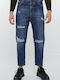 Pantaloni Jeans pentru Bărbați cu Croială Boyfriend Dark Blue