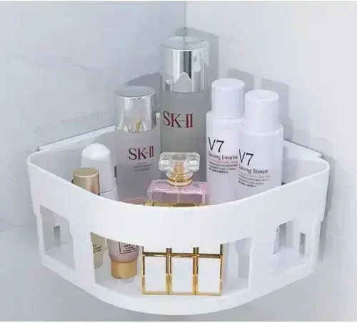 Bathlux Ъглов Стенен Рафт за баня Пластмасен 25x19x10см Бяла Bathlux Ъглов Стенен Рафт за баня Пластмасен 25x19x10см Бяла