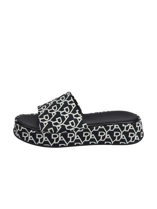 Verraros Women's Flat Sandals Flatforms in Black Color