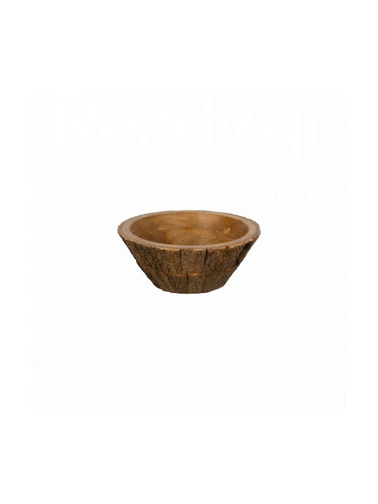 Ready Serving Bowl Round Wooden Black with Diameter 18.75cm 2pcs