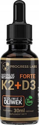 Progress Labs K2+d3 Forte Liquid Vitamins K2 0 G 30 Ml