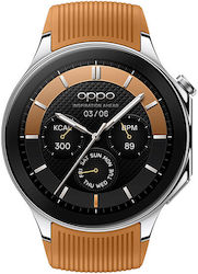 Oppo Watch X Stainless Steel 47mm Αδιάβροχο με Παλμογράφο (Mars Brown)