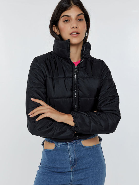 Women's Short Lifestyle Jacket for Winter BLACK