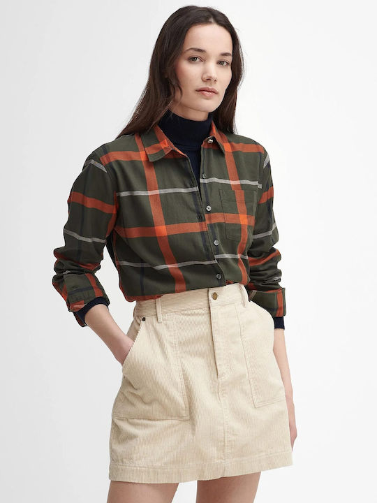 Barbour Langärmelig Damen Hemd Olive