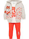 Set Trening Baby 3buc Șosetă Pantalon Trening + Cardigan Gri