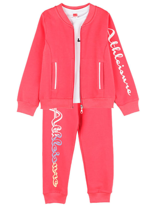 Kids Sweatpants Set Coral 3pcs World