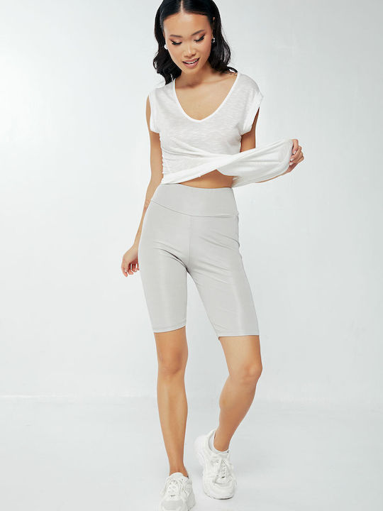 Schulung Frauen Fahrrad Leggings Glänzend Silver