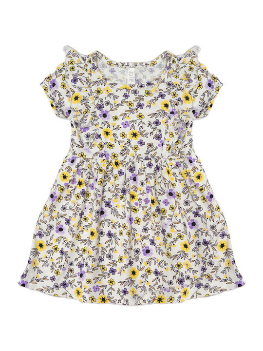 Rochie Fetiță Flori + Volane Mov Rochie Fetiță Flori + Volane Mov