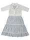 Kinderkleid Gestreiftes Oberteil Weiß