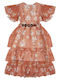 Kid Dress with Decorative Chain Dark Beige