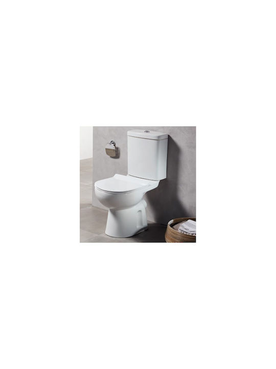 Tema Floor-Standing Toilet Floor Trap with Flush with Cover Soft Close White